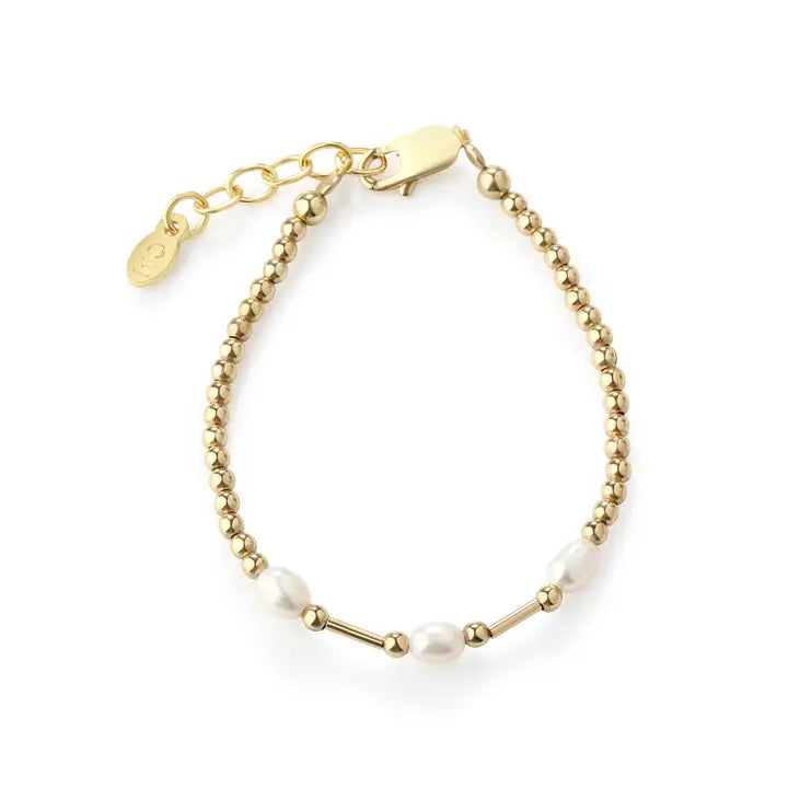 Little Girls 14K Gold Plated Pearl Baby Bracelet