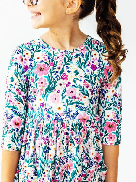 Toddler Girls Vivid Garden Pocket Twirl Dress
