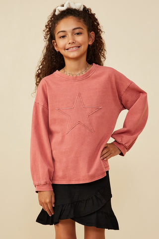 Tonal Star Patch Washed Sweatshirt