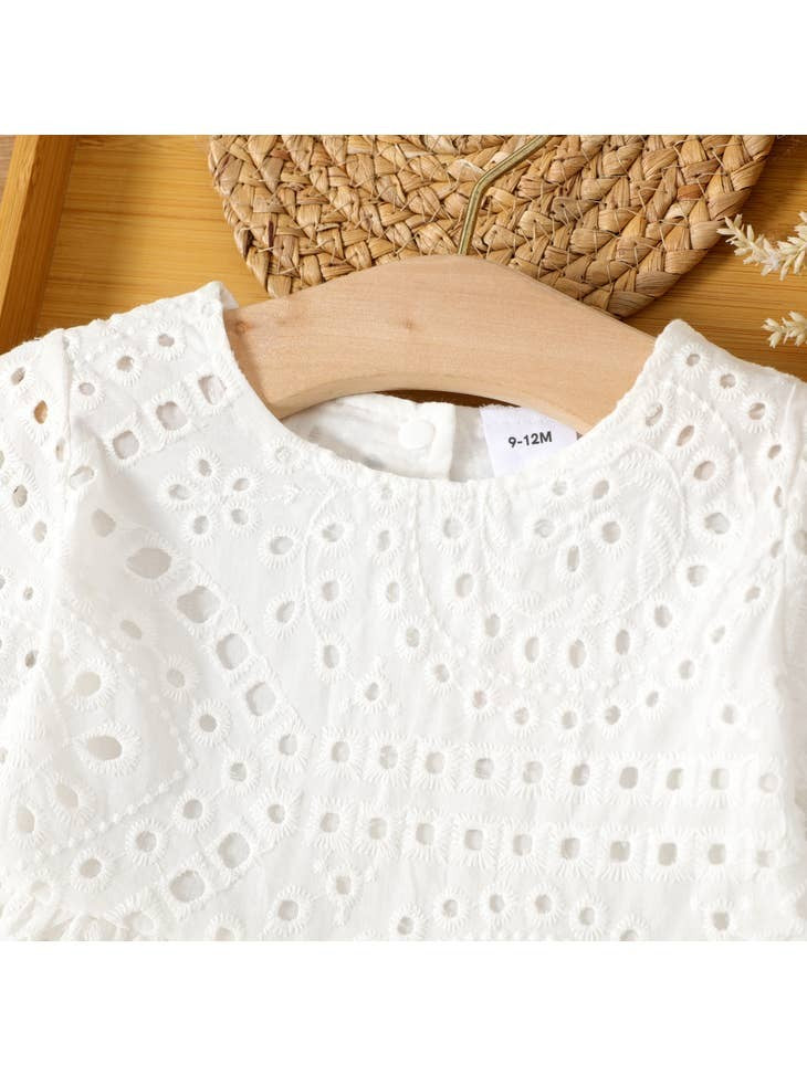 Solid White Long-sleeve Dress