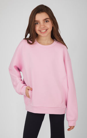 Girls Soft Scuba Crew Neck Sweatshirt