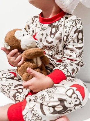 Kids Christmas Monkey Pajamas