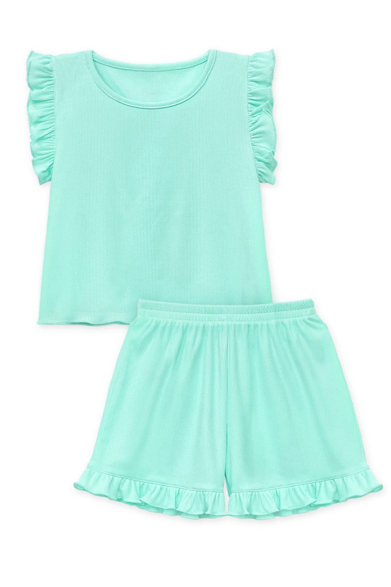Toddler Girl's Top And Bottom Ruffle Set