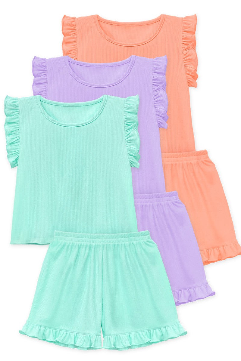 Toddler Girl's Top And Bottom Ruffle Set