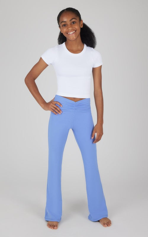Youth Girls Lux Waist Ruched Flare Leggings