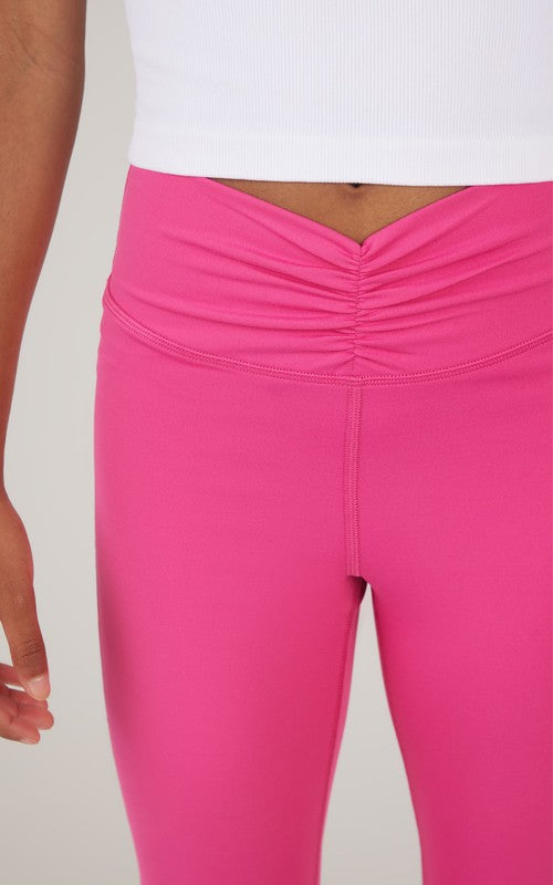 Youth Girls Lux Waist Ruched Flare Leggings