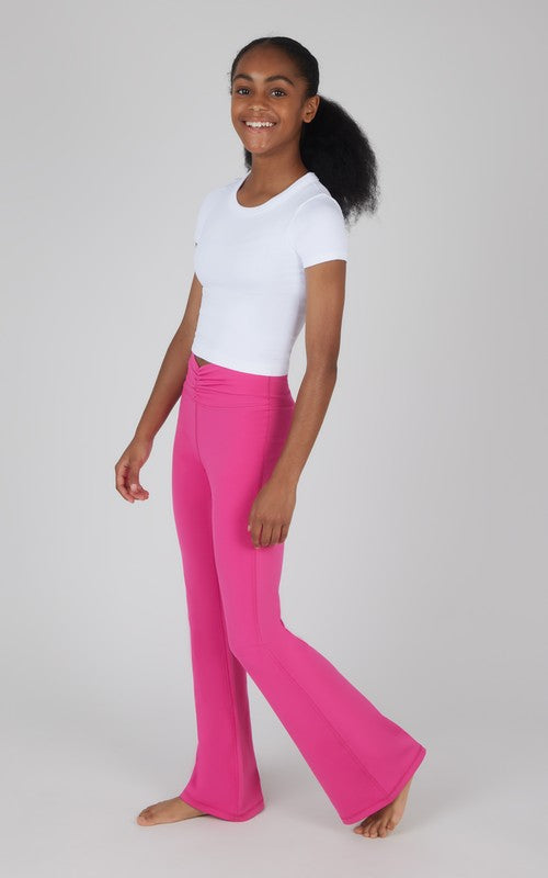 Youth Girls Lux Waist Ruched Flare Leggings