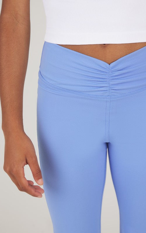 Youth Girls Lux Waist Ruched Flare Leggings