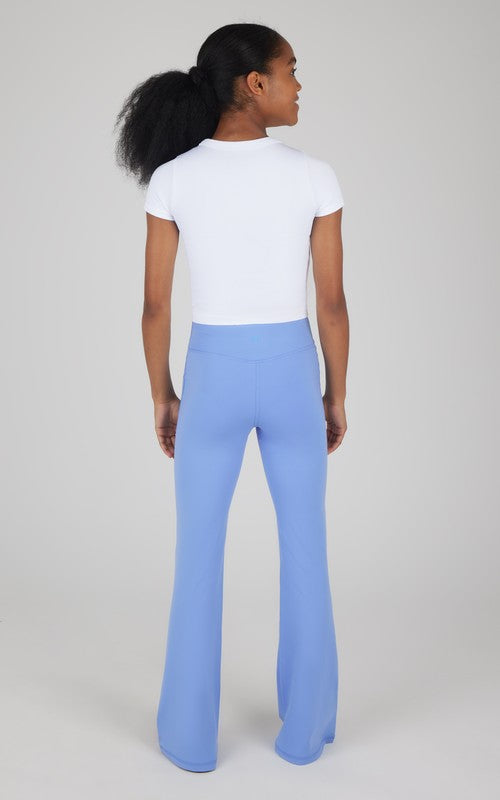 Youth Girls Lux Waist Ruched Flare Leggings