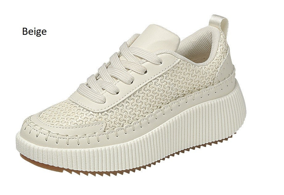 Girl's Round Toe Woven Sneaker