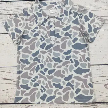 Toddler Boy Camouflage Printed Polo Top