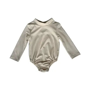 Aspen Mock Turtleneck Leotard - Almond