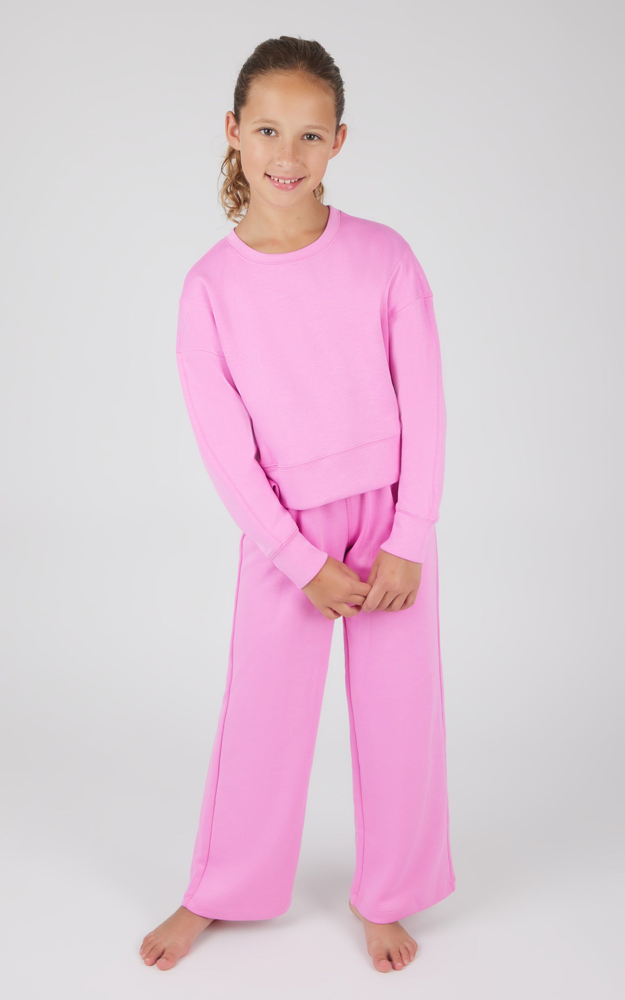 Girls Scuba Side Slit Pullover and Pant Set