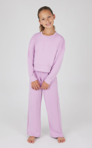 Girls Scuba Side Slit Pullover and Pant Set