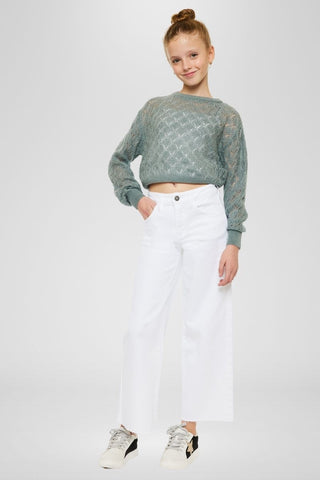 Kancan Girls Open Pack Crop Wide Leg Jean