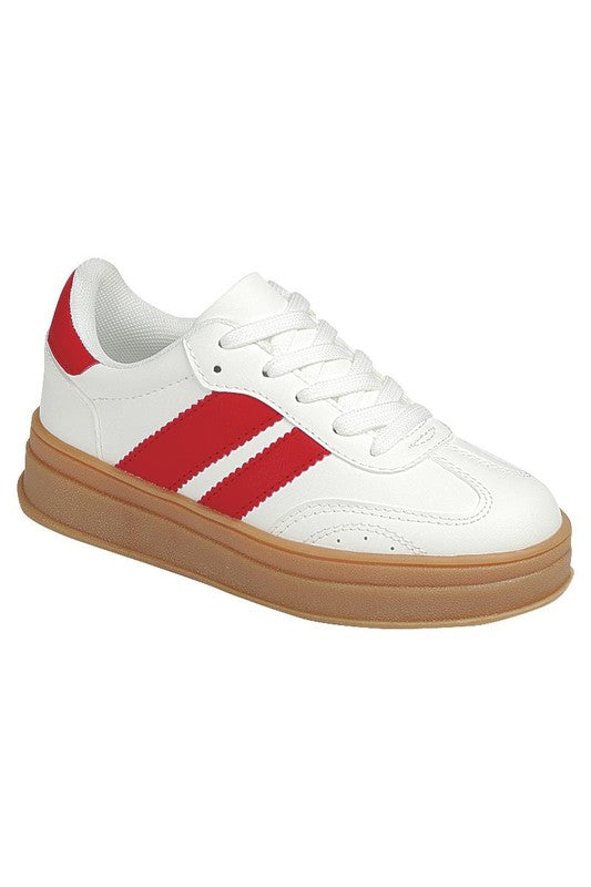 Youth Girls Stripe Platform Sneakers
