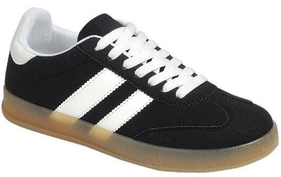 Youth Kids Black Low Top Sneakers