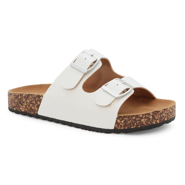 "Gienna" Buckle Strap Slide Sandal