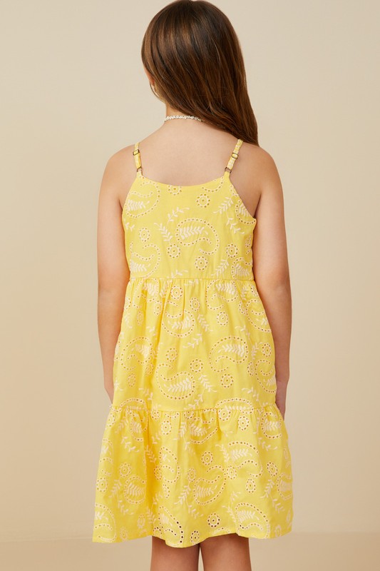 Youth Girls Paisley Embroidered Tank Dress