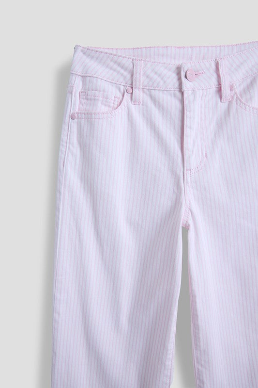 Youth Girls Wide Leg Hickory Stripe Pant
