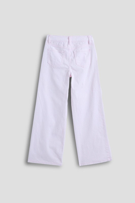 Youth Girls Wide Leg Hickory Stripe Pant