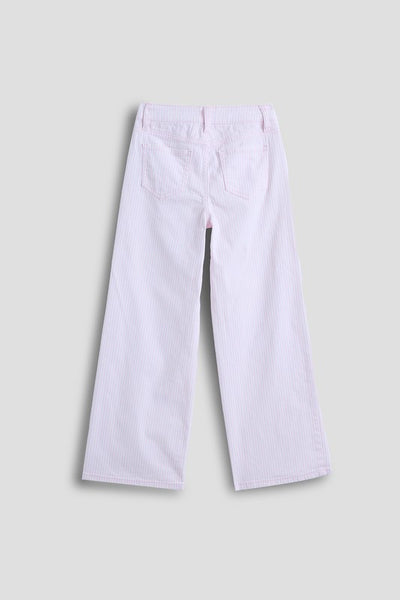 Youth Girls Wide Leg Hickory Stripe Pant