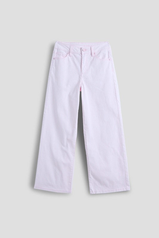Youth Girls Wide Leg Hickory Stripe Pant