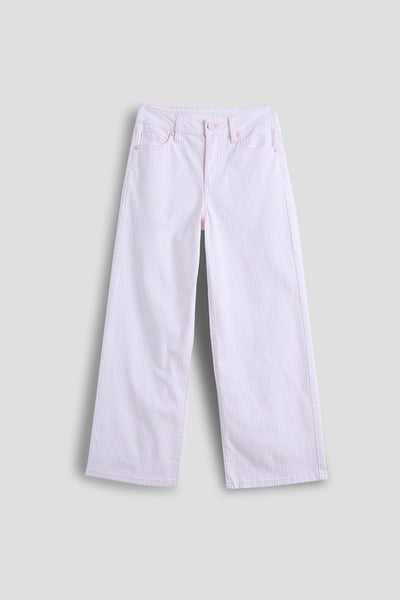 Youth Girls Wide Leg Hickory Stripe Pant