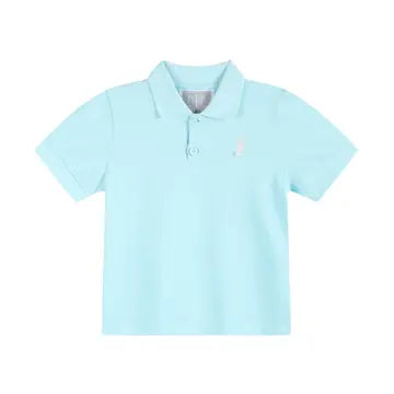 Baby Boy Light Blue Easter Bunny Polo Shirt