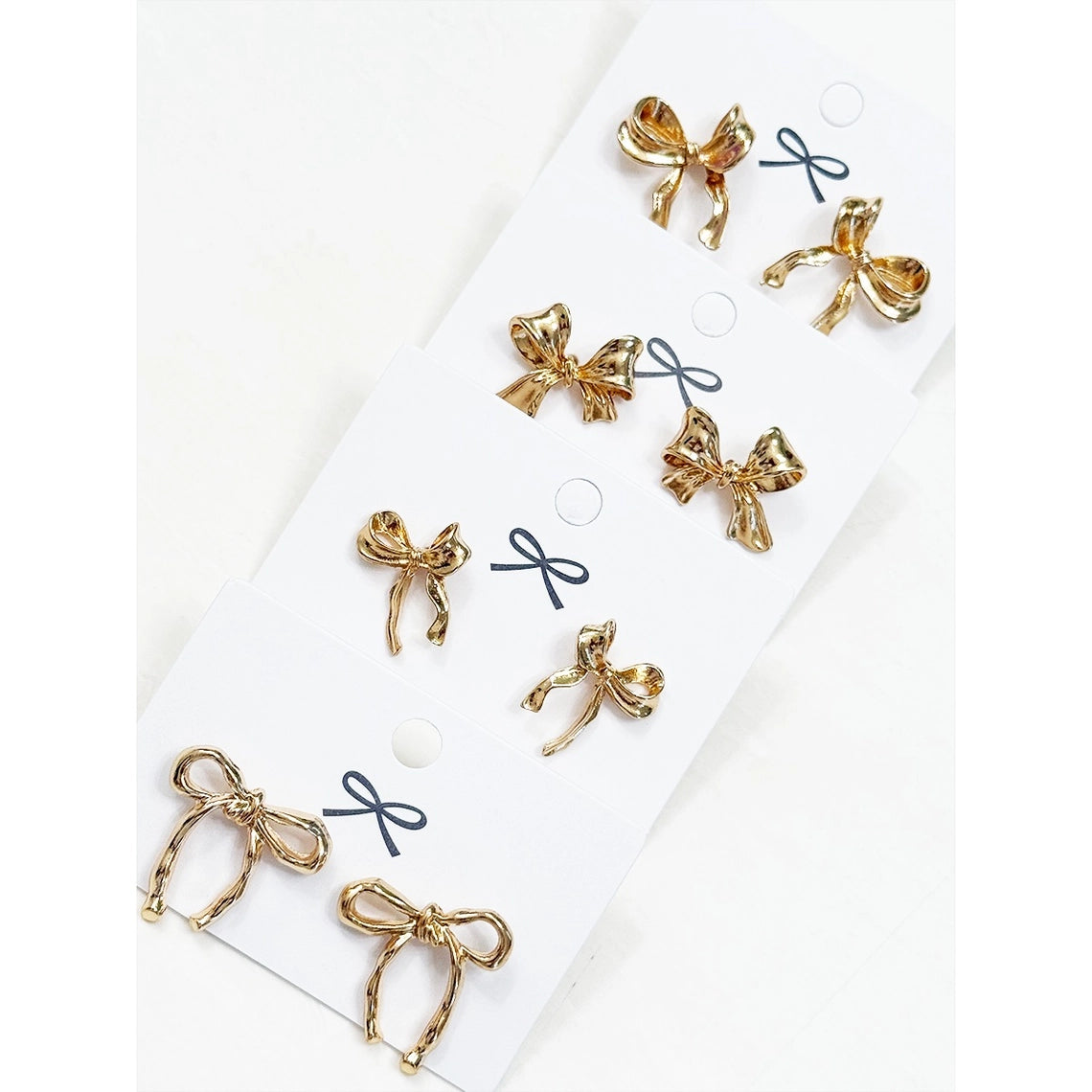 Girls Gold Bow Stud Earrings
