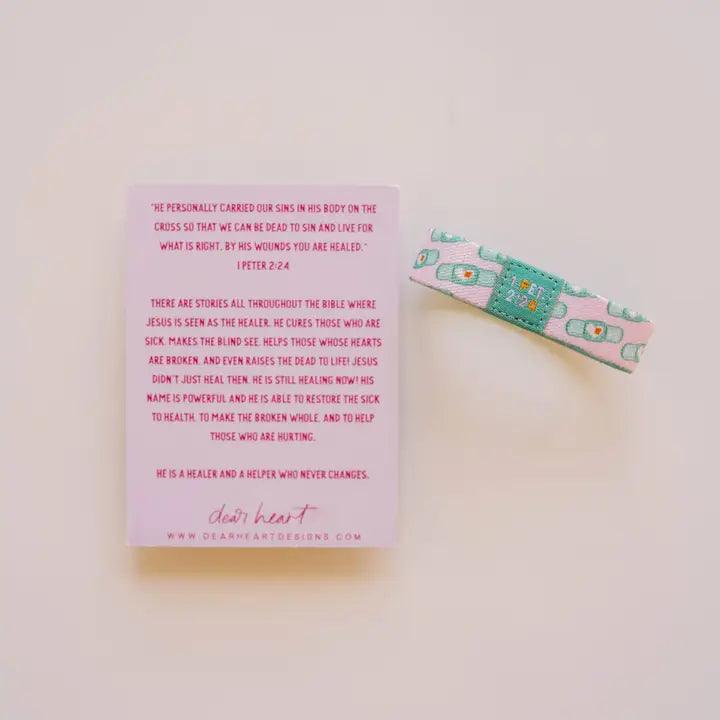 "Jesus Heals" Kids Inspirational Wristband Bracelet