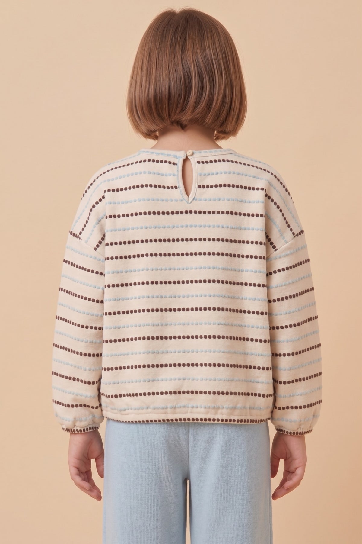 Youth Girls Textured Stitch Long Sleeve Sweater
