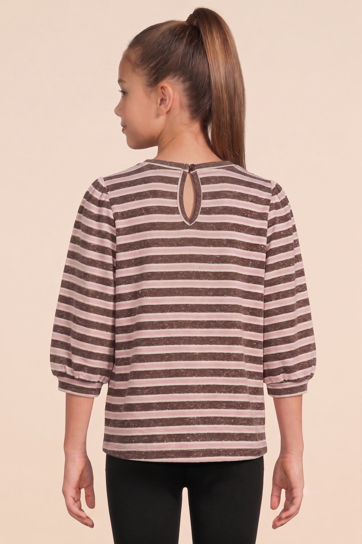 Youth Girls Textured Puff Sleeve Top