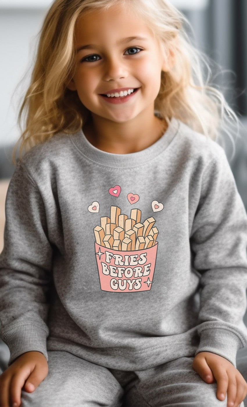 Fries Before Guys Valentine Graphic Sweatshirt