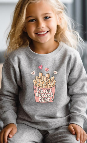 Fries Before Guys Valentine Graphic Sweatshirt