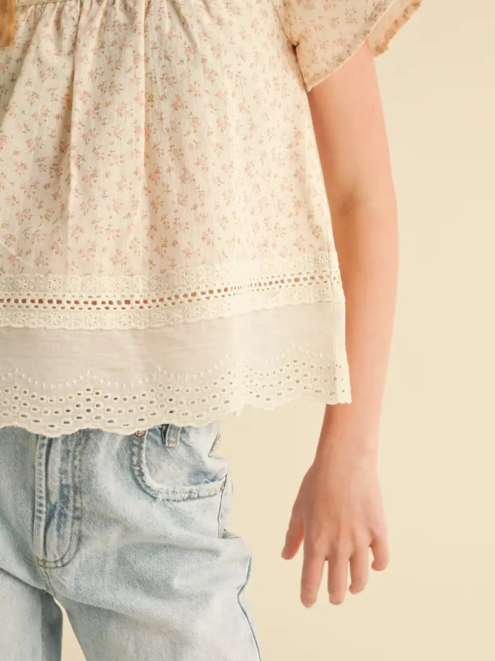 Youth Girls Flutter Sleeve Top