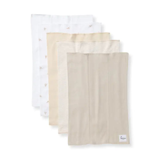 Set of 5 Burp Cloths - Golden Bee