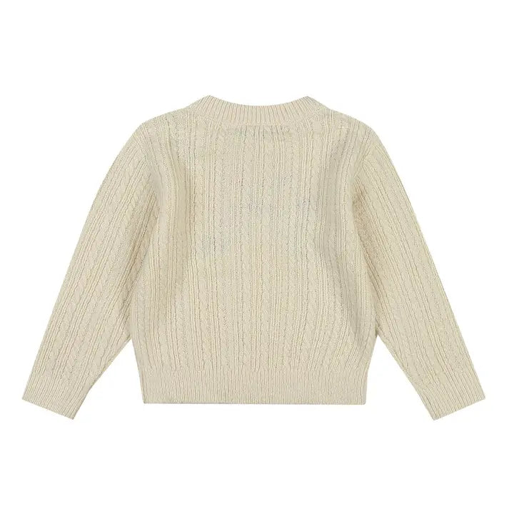 Toddler Girls Floral Embroidered Long Sleeve Sweater