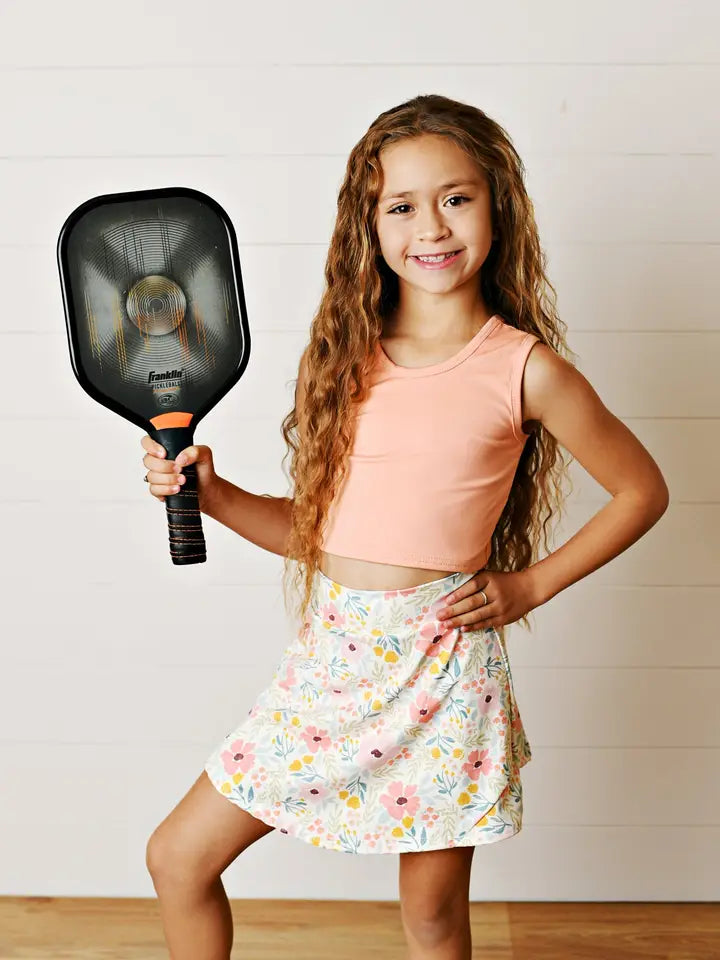 Girls Floral & Coral Two-Piece Active Sports Set