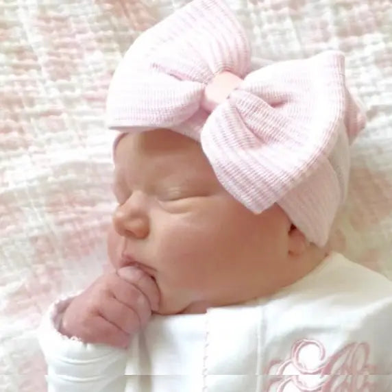 Infant Girls Pink Stripe Hat
