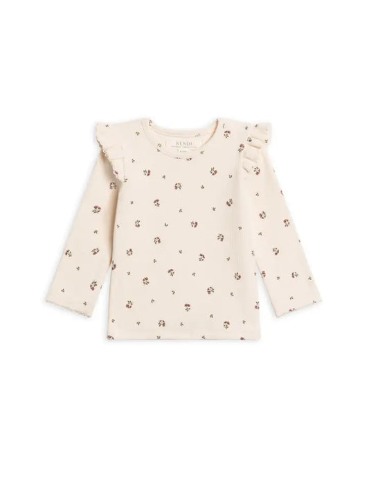 Infant & Toddler Girls Ribbed Ruffle Long Sleeve Top