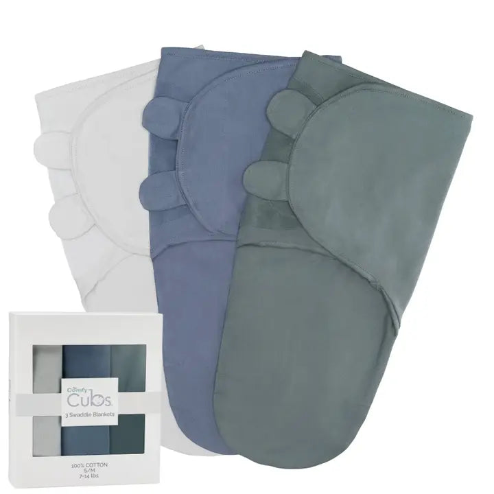 Comfy Cubs Set Of Three Swaddle Blankets