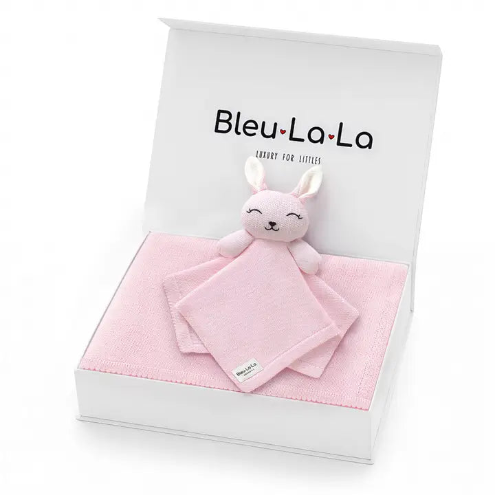 Organic Cotton Cozy Blanket + Lovey Gift Set