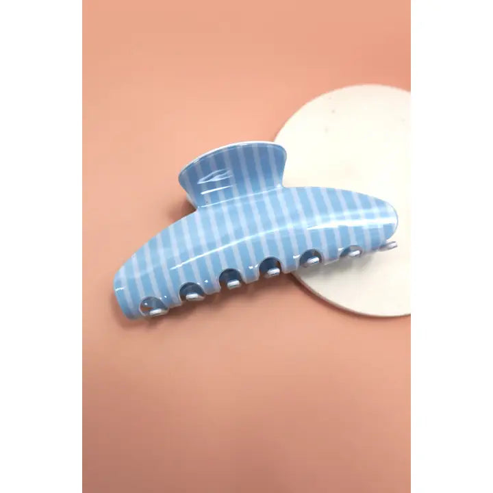 Jumbo Stripe Oval Hair Claw Clip