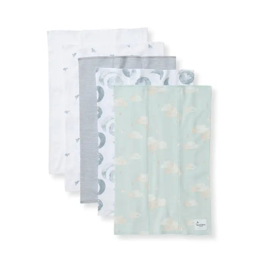 Set of 5 Burp Cloths - Hello Moon