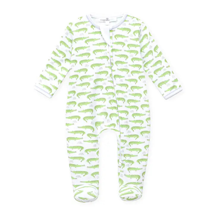 Baby Boys Bayou Baby Print Zip Footie