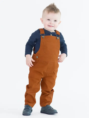 Baby Boys Caramel Stretch Chino Overall