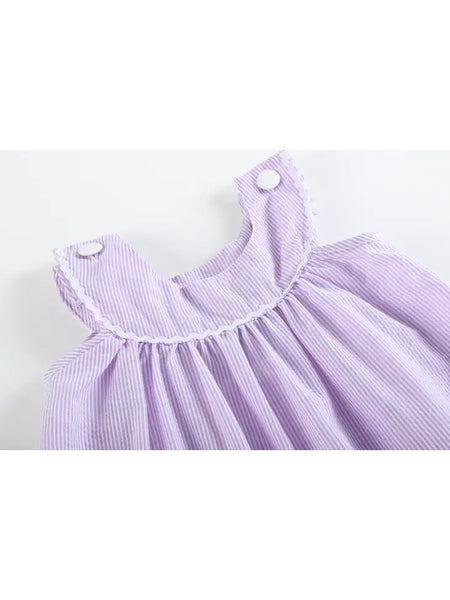 Light Purple Seersucker Yoke Dress
