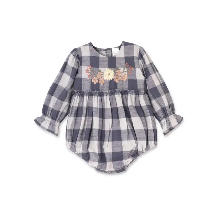 Infant Girls Gingham Embroidered Bodysuit