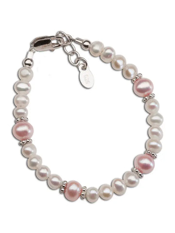 Tasha- Sterling Silver Pearl Bracelet For Baby
